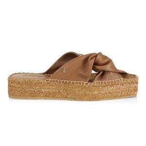 Jimmy Choo Daja Brown Leather Platform Espadrilles